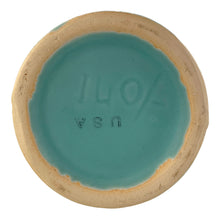 Load image into Gallery viewer, Jacks Daughter of All Trades Vintage Antique Mid-Century Kitsch Store Shop Reseller Etsy Shopify Toronto Canada Free Porch Pick Up Local Delivery Worldwide Shipping Judy Weinberg Unique Housewarming Gift Sustainable Gift Wedding Gift Home Decor Collectible Collector Gift Farmhouse Cottagecore Cottage Lodge Shabby Chic Industrial Art Deco Art Nouveau matte turquoise cylinder vase embossed roses Robinson Ransbottom Pottery 1930s rare art pottery
