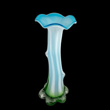Load image into Gallery viewer, Full view of vintage Twisted Tree Trunk art glass vase, 8 inches tall, excellent condition, 1990s collectible
