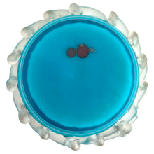 Load image into Gallery viewer, Bottom view of base of antique Victorian fairy lamp showing smooth pontil
