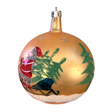 Load image into Gallery viewer, Vintage Fantasia Glass Santa Sleigh &amp; Reindeer Ornament, Poland
