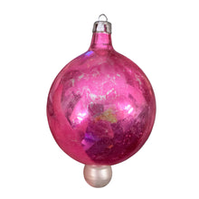 Load image into Gallery viewer, Vintage Fuchsia Silver Mercury Glass Reflector Christmas Ornament
