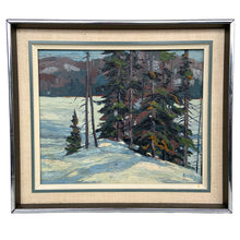 Load image into Gallery viewer, Original Oil Painting – Winter Forest Landscape by Lawrence Nickle, Framed Canadian Art
