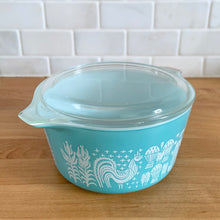 Load image into Gallery viewer, Vintage Turquoise PYREX Butterprint Casserole Dish with Lid | 1 Qt, Model 473, 1950/60s USA
