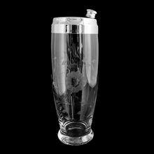 Load image into Gallery viewer, Fabulous vintage clear glass cocktail shaker cut with the classic Cornflower pattern, topped with a chrome lid. Crafted by WJ Hughes, Canada, 1960s. Add this Canadian classic to your barware collection!

In overall excellent vintage condition, no chips, minor wear.

Measures 3 1/2 x 10 1/2 inches
