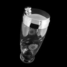Load image into Gallery viewer, Fabulous vintage clear glass cocktail shaker cut with the classic Cornflower pattern, topped with a chrome lid. Crafted by WJ Hughes, Canada, 1960s. Add this Canadian classic to your barware collection!

In overall excellent vintage condition, no chips, minor wear.

Measures 3 1/2 x 10 1/2 inches
