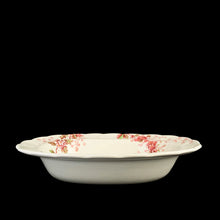 Load image into Gallery viewer, Booths England Washington pattern oval open vegetable bowl, cream ground with floral transfer, 1930s vintage, front view

