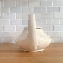 Load image into Gallery viewer, Vintage White &quot;Daisy&quot; Matte Glazed Ceramic Teapot, McCoy Pottery, USA
