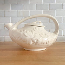 Load image into Gallery viewer, Vintage White &quot;Daisy&quot; Matte Glazed Ceramic Teapot, McCoy Pottery, USA

