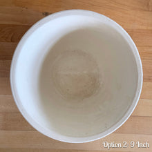 Load image into Gallery viewer, Vintage white embossed grid squares mixing bowl. Crafted by Robinson Ransbottom Pottery Co., 1950s. A well-crafted piece of stoneware offering a nostalgic vibe to your farmhouse or cottage kitchenware and decor!

Option 2: Capacity 3 QTs. Measures 9 1/8 x 5 1/8 inches. In good vintage condition, no chips/cracks/repairs, age-related crazing and minor staining on the interior, manufacturer&#39;s glaze pops. Maker&#39;s mark.
