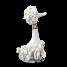 Load image into Gallery viewer, Vintage Japanese spaghetti porcelain dog figurine side view detail, gold collar mid-century ceramic 1950s
