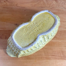 Load image into Gallery viewer, Jacks Daughter of All Trades Vintage Antique Mid-Century Modern Store Shop Reseller Etsy Shopify Toronto Canada Free Porch Pick Up Local Delivery Worldwide Shipping Judy Weinberg Unique Housewarming Sustainable Home Decor Collectible Collector Gift Farmhouse Cottagecore Cottage Grannycore Shabby Chic glossy yellow speckle glazed oval ceramic planter Robinson Ransbottom Pottery Co 1960s art pottery garden houseplant succulent
