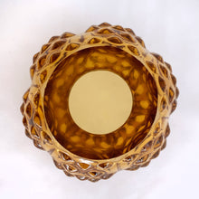 Load image into Gallery viewer, Vintage two piece colonial amber hobnail fairy lamp. Produced by the Fenton Glass Company, circa 1960s.  In excellent condition, free from chips/cracks. Unmarked.  Measures 3&quot; x 4-1/2&quot;
