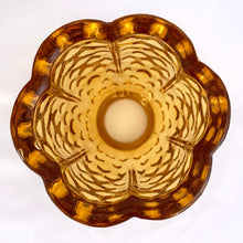 Load image into Gallery viewer, Vintage two piece colonial amber hobnail fairy lamp. Produced by the Fenton Glass Company, circa 1960s.  In excellent condition, free from chips/cracks. Unmarked.  Measures 3&quot; x 4-1/2&quot;

