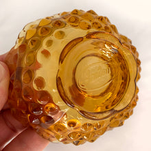 Load image into Gallery viewer, Vintage two piece colonial amber hobnail fairy lamp. Produced by the Fenton Glass Company, circa 1960s.  In excellent condition, free from chips/cracks. Unmarked.  Measures 3&quot; x 4-1/2&quot;
