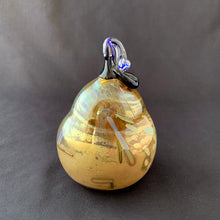 Load image into Gallery viewer, Vintage Hand Blown Art Glass Iridescent Gold Pear
