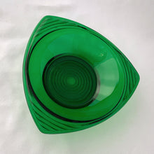 Load image into Gallery viewer, Vintage &quot;Forest Green&quot; Triangular Bon Bon Bowl, Anchor Hocking USA
