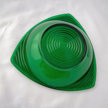 Load image into Gallery viewer, Vintage &quot;Forest Green&quot; Triangular Bon Bon Bowl, Anchor Hocking USA
