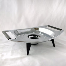 Load image into Gallery viewer, Vintage Atomic Pyrex Warming Stand w/ Candle Holder Bakelite Legs and Handles Cookware Bakeware Housewares Serve Hot Warm Candle Cornflower Pot Casserole Dish Glass Ceramic Tableware Glassware Home Decor Boho Bohemian Shabby Chic Cottage Farmhouse Victorian Mid-Century Modern Industrial Retro Flea Market Style Unique Sustainable Gift Antique Prop GTA Eds Mercantile Hamilton Freelton Toronto Canada shop store community seller reseller vendor Corningware
