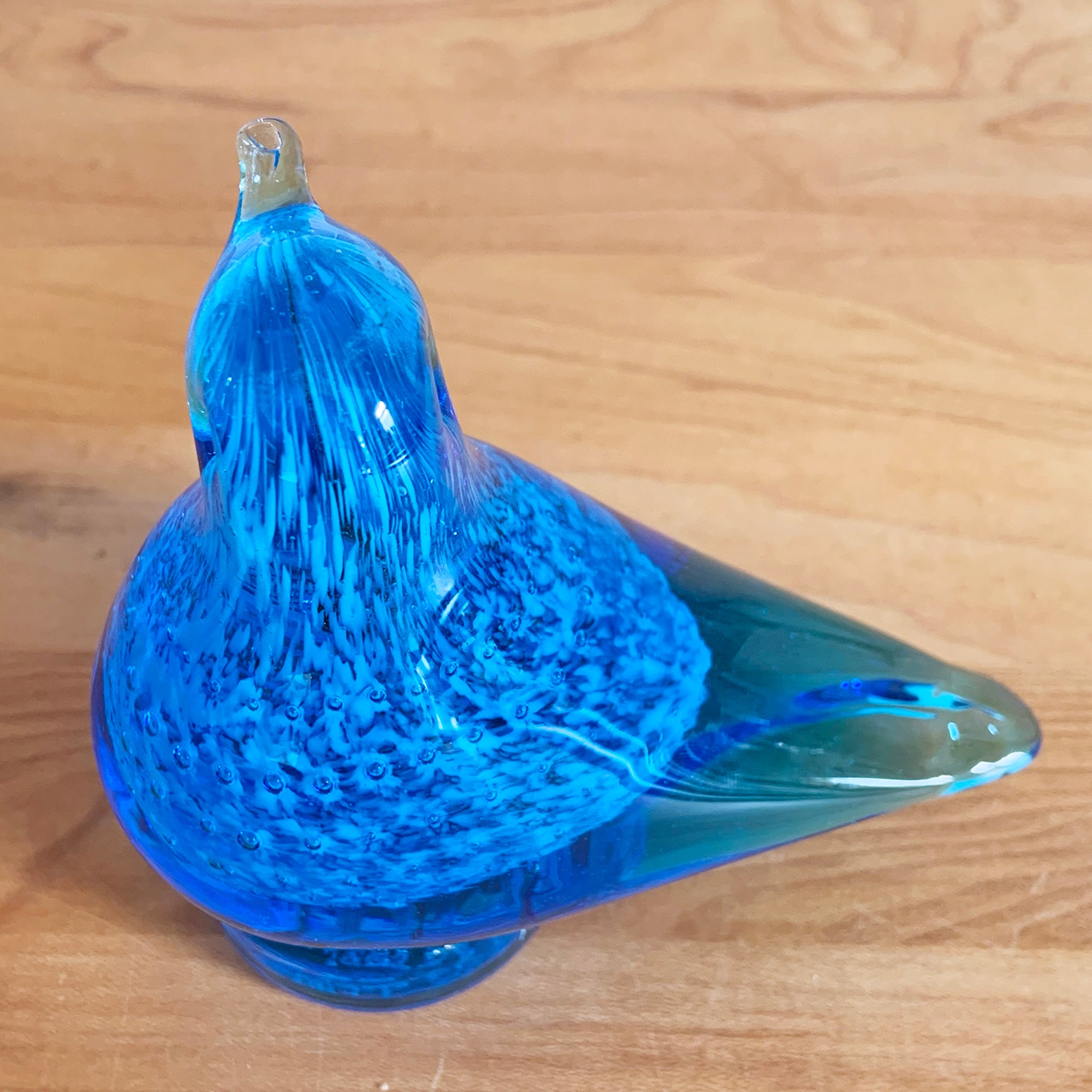 Vintage Hand Blown Art Glass Two-Toned Blue Bird Paperweight w/ Contro –  Jack's Daughter of All Trades