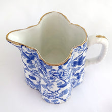 Load image into Gallery viewer, Rare antique bone china Bramble patterned creamer, Alexandra shape. Wileman, England, circa 1886. In good vintage condition free from chips/crazing. One diagonal hairline crack on the interior body near the handle. Backstamp with Product No. 49676 and Registration No. 60850. Measures 2-1/2&quot; x 2-3/4&quot;
