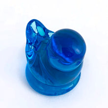Load image into Gallery viewer, This lovely hand blown art glass bluebird was created by artisan Leo Ward in 1998. Mr. Ward was the creator of Arkansas&#39; Bluebird of Happiness and owner of Terra Studios in Arkansas. He passed away at 89 years young in 2017. This piece is in excellent condition, free from chips or cracks.  Measures 1-3/4&quot; x 2-1/4&quot;

