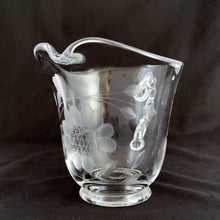 Load image into Gallery viewer, Vintage Candlewick WJ Hughes Corn Flower Cornflower Creamer Imperial Glass Co. flowers and leaf sprays wings winged handles tea coffee dessert luncheon wedding elegant dinner glassware tableware special occasion Toronto Canada pitcher jug crystal beaded edge footed
