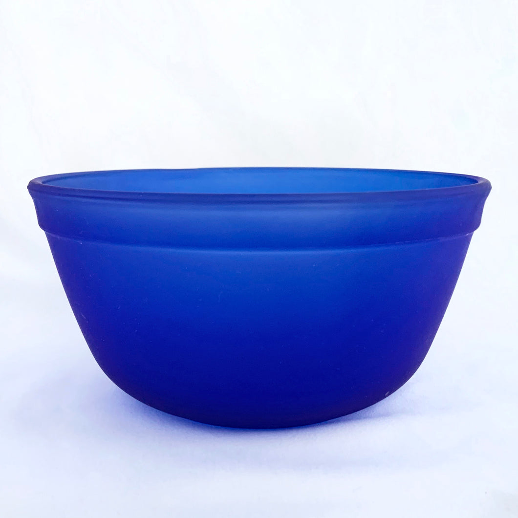 Cobalt Blue Satin Glass 1.5L Mixing Nesting Bowl, Anchor Hocking USA