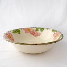 Load image into Gallery viewer, Sweet vintage hand painted &quot;Desert Rose&quot; serving bowl hand painted with pink roses, green leaves and brown branches around the rim of the edge. Produced by Franciscan, England, between 1985 - 2000 with stamped maker&#39;s marks.  In excellent vintage condition, free from chips/cracks/repairs.  Measures 8-5/8&quot; x 2-3/8&quot;
