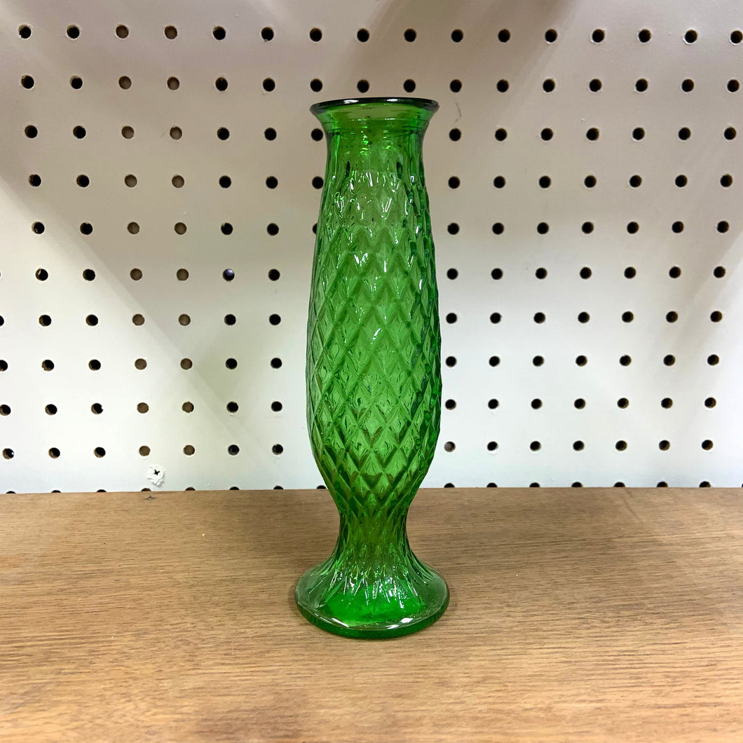 Vintage Hoosier Bud Vase in Green Shabby Chic Wedding Home Farmhouse Fleamarket Style Decor