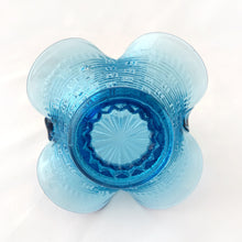 Load image into Gallery viewer, Vintage Fenton Glass Co. Basketweave Pattern Colonial Blue Glass Basket Shabby Chic Easter Flea Market Style Antique Ruffled Edge Wavy Hand Blown Applied Handle Home Decor Candy Dish Bowl Glassware Tableware Housewares Decorative Bridal Wedding Shower Unique Gift Freelton Antique Mall Toronto Canada
