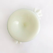 Load image into Gallery viewer, Vintage Fenton Glass Co. Milk Glass Hand Painted Fan Vase Violets Ruffled Crimped Edge Circa 1960 Shabby Chic Flea Market Style Home Decor Unique Art Gift Floral Flower Bouquet wedding shower white Freelton Antique Mall Toronto Canada Centerpiece Centrepiece Pinched Flared Decorating Collectible Collector Unique Gift
