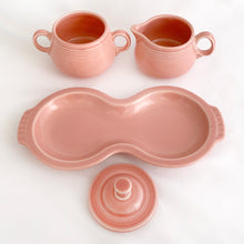 Load image into Gallery viewer, Fiestaware Creamer Covered Sugar Tray in Fiesta Rose Pink Homer Laughlin China Company Ceramic Vintage Modern Dishwasher Microwave Safe Tableware Home Decor Boho Bohemian Shabby Chic Cottage Farmhouse Mid-Century Modern Industrial Retro Flea Market Style Unique Sustainable Gift Antique Prop GTA Hamilton Toronto Canada shop store community seller reseller vendor
