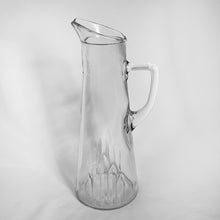 Load image into Gallery viewer, Vintage Gothic Glass Liquor Decanter Pitcher Clear Cathedral Window Pattern Owens-Illinois Glass Co. USA Jug Water Beverage Lemonade Beer Pour Retro Mid Century Tableware Glassware Serve Serving Pouring Drink Flea Market Style Housewares Hamilton Freelton Antique Mall Toronto Canada Shop Store Community Seller Reseller Vendor
