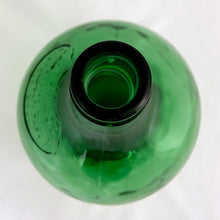 Load image into Gallery viewer, Vintage mold blown green glass demijohn. Impressed into the glass is &quot;Darrigo&#39;s Grape Juice Limited, 90 Caledonia Park R., 763 2207&quot;. Darrigo&#39;s is a decades old grape juice company in Toronto Canada. The bottle dates to the 1970s.  In excellent condition, free from chips/cracks.  Measures 6&quot; x 11&quot;  Capacity 3 quarts
