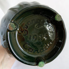 Load image into Gallery viewer, A gorgeous art pottery vase with an ovoid shape, scalloped detail finished in green drip glaze. Produced by Evangeline Pottery Canada.  In excellent condition, no chips or cracks. Maker&#39;s marks present on the bottom  Size: 5&quot; x 8&quot;
