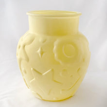 Load image into Gallery viewer, Vintage Mid-Century Yellow Platonite Glass Cookie Jar, Hazel Atlas Glass Co. USA
