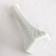 Load image into Gallery viewer, A very popular piece, this vintage hobnail patterned six sided milk glass bud vase was made by the E.O. Brody Company, USA, 1960s. Any flower arrangement will look beautiful in this simple and elegant white vase. A perfect addition to your vintage, farmhouse or wedding decor.  In excellent condition, no chips or cracks.  Measures 6 inches   
