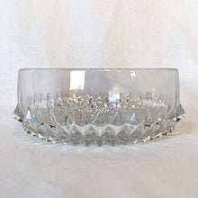 Load image into Gallery viewer, This crystal bowl with its diamond cut pattern catches the light beautifully. Produced by Indiana Glass Co. in Dunkirk, Indiana USA, circa: 1965 - 1990.  In excellent condition, no chips or cracks.  Size: 8&quot; x 3&quot;
