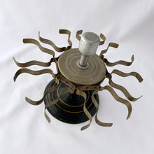 Load image into Gallery viewer, Vintage spinning metal carousel for holding rubber stamps. Holds up to eight rubber stamps. Great industrial office piece can be used as intended, for holding bud vases, spice bottles, kitchen utensils or use your imagination to create a unique decor piece.  In excellent used condition.  Measures 8&quot; x 6&quot;
