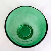 Load image into Gallery viewer, Beautiful hand blown ribbed green glass vase with a clear base. Made by Krosno Poland.  With nearly 100 years of excellent craftsmanship renowned for its attention to the very last detail, KROSNO has become an icon in Polish glassware. The brand is recognized at home and abroad for its quality, beauty, sophistication and crystal clarity.  In mint condition, no chips or cracks. Original sticker.  Measures 6 x 7 inches
