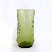 Load image into Gallery viewer, Vintage &quot;Pagoda&quot; glass vase in avocado green. Produced by the Anchor Hocking Glass Company, circa 1970.  In excellent condition, free from chips/cracks/stains.  Measures 3-1/2&quot; x 6-3/4&quot;
