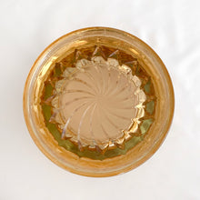 Load image into Gallery viewer, Vintage Art Deco Peach Lustre Footed Glass Vase with Diamond Pattern Trumpet Shape Flower Floral Flared Scalloped Edge Bouquet Centrepiece Shabby Chic Farmhouse Flea Market Style Home Decor Tableware Glassware Freelton Hamilton Antique Mall Toronto Canada Store Shop Community
