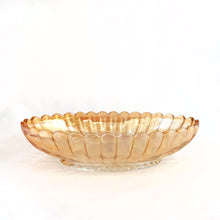 Load image into Gallery viewer, Vintage &quot;Line #682&quot; Pillar Flute Marigold Carnival Glass Oval Bowl, Imperial Glass-Ohio
