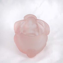 Load image into Gallery viewer, Pretty pink satin glass bunny rabbit candle holder.  In excellent condition, free from chips or cracks.
