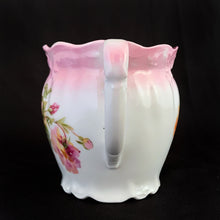 Load image into Gallery viewer, This vintage white porcelain shaving mug has with lovely pink and yellow roses with gold rim. Use as intended or repurpose as a toothbrush or make-up brush holder.  Stamped &quot;Welmar Germany&quot;.  In excellent condition, no chips/cracks/repairs.  Dimensions: 3-3/8&quot; x 3-1/2&quot;
