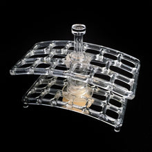 Load image into Gallery viewer, Vintage hard clear plastic &quot;Flower Fashioner&quot; #616 made for a tip-proof fresh flower arrangement with suction cup to hold it in place. Use the frog for an arrangement or box for prop styling.  Measures 3-1/2&quot; x 2-1/2&quot;  In excellent condition in original box.
