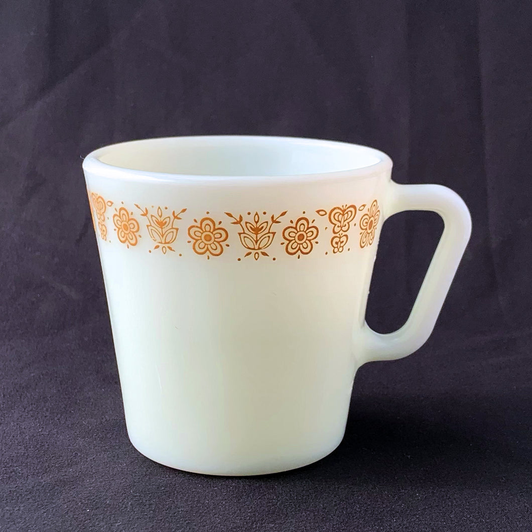 Vintage white milk glass Pyrex mug in the 