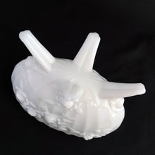 Load image into Gallery viewer, Adorable and unique &quot;Rose Milk Glass&quot; four-toed flower vase. Produced by the Fenton Glass Company, circa 1967 - 1976.  In excellent condition, free from chips or cracks.  Measures 5&quot; x 4-1/2&quot;
