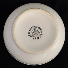 Load image into Gallery viewer, Shenango China was the king of diner tableware in the 20th century! We&#39;ve all eaten from these fabulous vintage restaurant vitreous stoneware cereal or soup bowls at some point in our lives. These stoneware bowls are distinctively off-white with a scalloped green band. Produced by Anchor Hocking USA beginning in 1901 until 1991. Talk about history!  In excellent condition, free from chips/cracks with very minor wear.  Measures 5&quot; x 2&quot;

