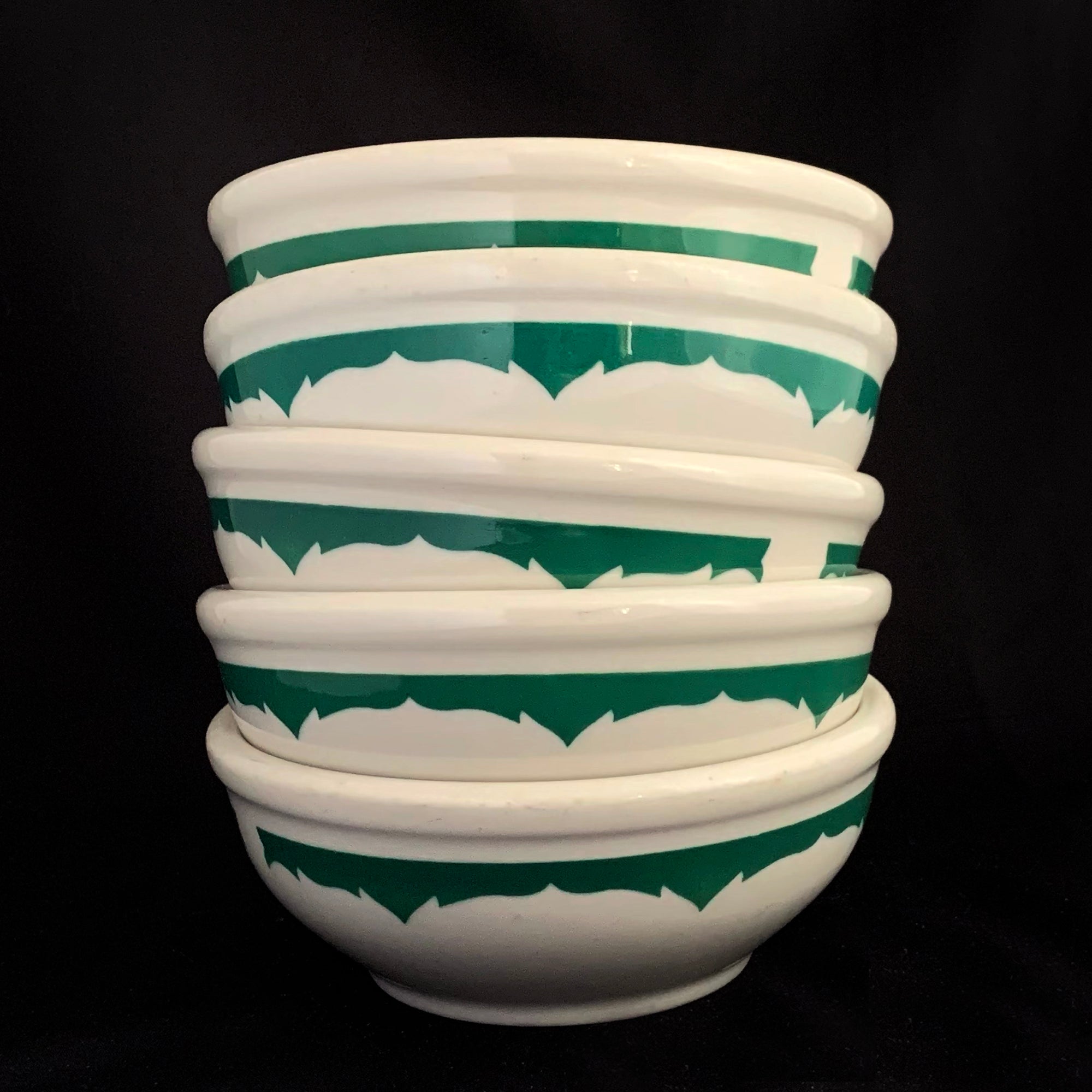 Vintage Shenango China Vitreous Stoneware Off-White w/ Green
